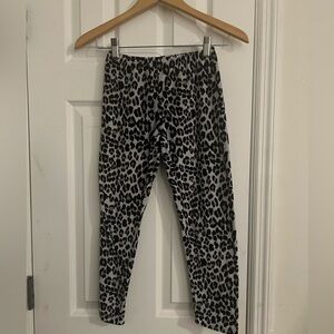 Leopard print fuzzy pants